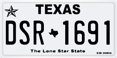 TX license plate DSR1691