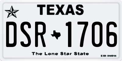 TX license plate DSR1706