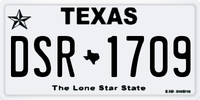 TX license plate DSR1709