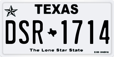 TX license plate DSR1714