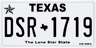 TX license plate DSR1719