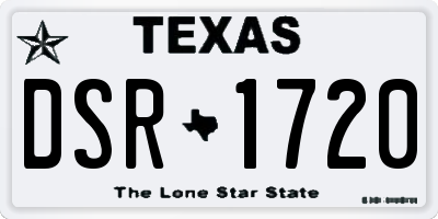 TX license plate DSR1720