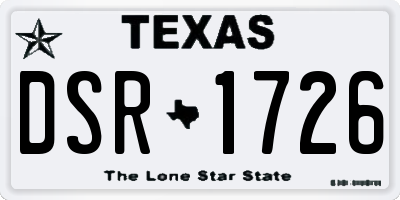 TX license plate DSR1726