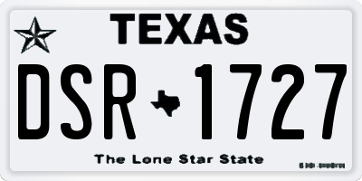 TX license plate DSR1727