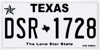 TX license plate DSR1728