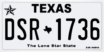 TX license plate DSR1736