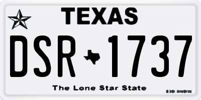 TX license plate DSR1737