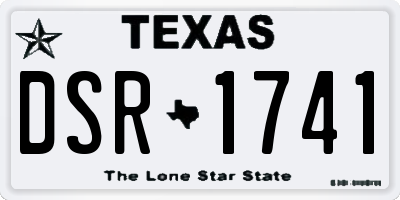 TX license plate DSR1741