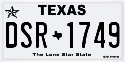 TX license plate DSR1749