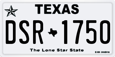 TX license plate DSR1750