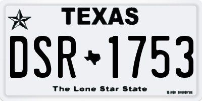 TX license plate DSR1753