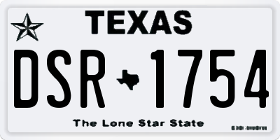 TX license plate DSR1754