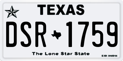 TX license plate DSR1759