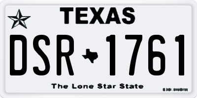 TX license plate DSR1761