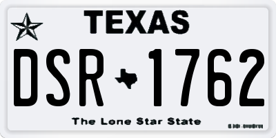 TX license plate DSR1762