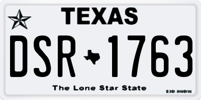 TX license plate DSR1763