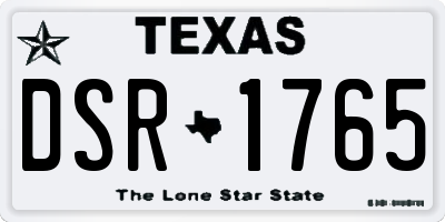TX license plate DSR1765