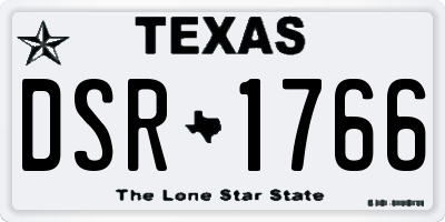 TX license plate DSR1766