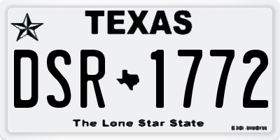 TX license plate DSR1772