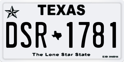TX license plate DSR1781