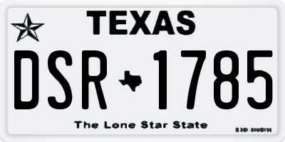 TX license plate DSR1785