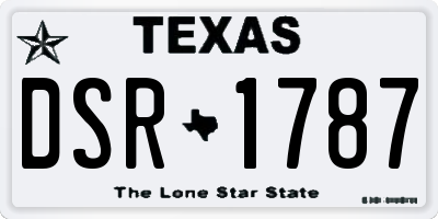 TX license plate DSR1787