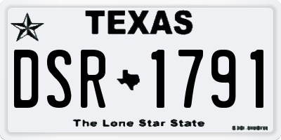 TX license plate DSR1791