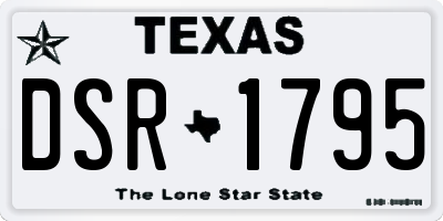 TX license plate DSR1795