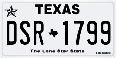 TX license plate DSR1799