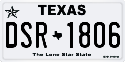 TX license plate DSR1806