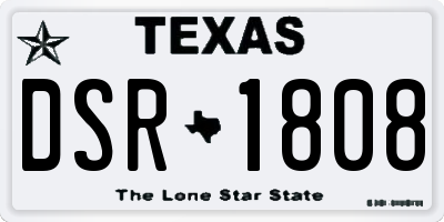 TX license plate DSR1808