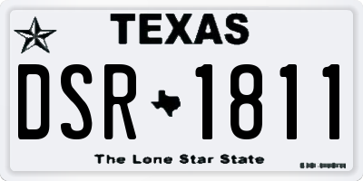 TX license plate DSR1811