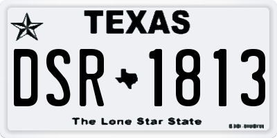 TX license plate DSR1813