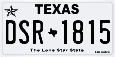 TX license plate DSR1815