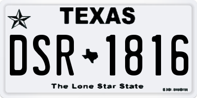 TX license plate DSR1816