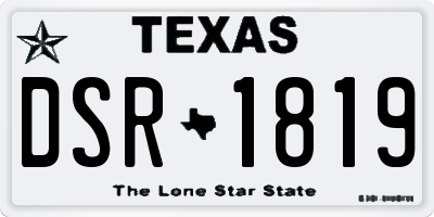 TX license plate DSR1819