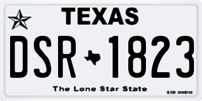 TX license plate DSR1823