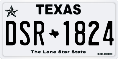 TX license plate DSR1824