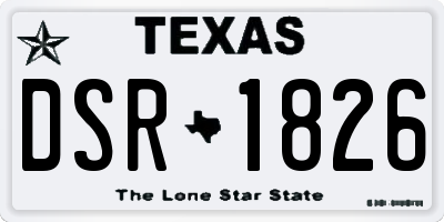 TX license plate DSR1826