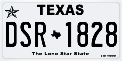 TX license plate DSR1828