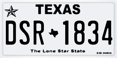 TX license plate DSR1834