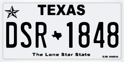 TX license plate DSR1848