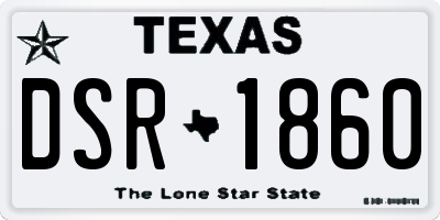 TX license plate DSR1860