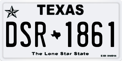 TX license plate DSR1861