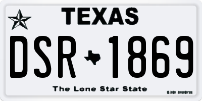 TX license plate DSR1869