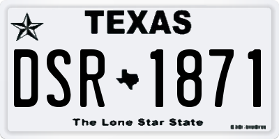TX license plate DSR1871