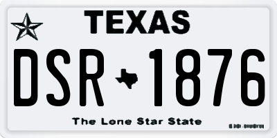 TX license plate DSR1876
