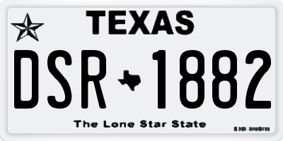 TX license plate DSR1882