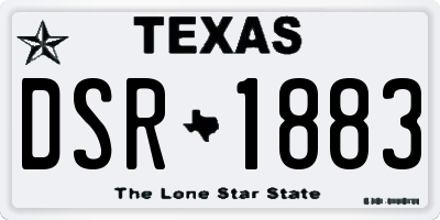 TX license plate DSR1883