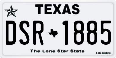 TX license plate DSR1885